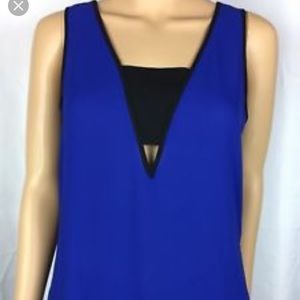 Express Blue Keyhole Tank Top